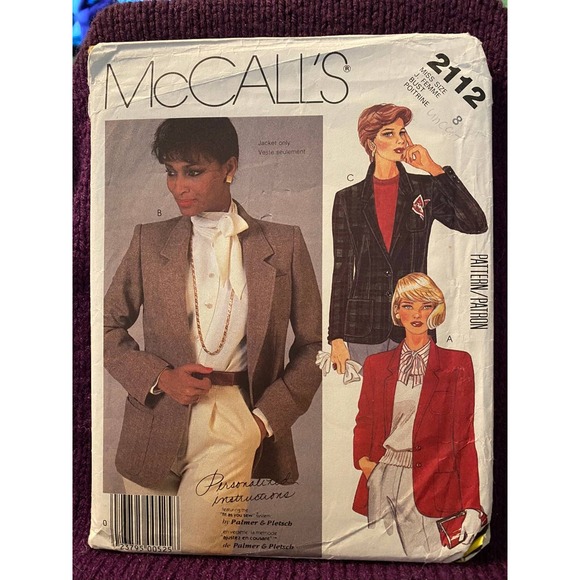 McCalls Sewing pattern 2112 Women's blazer  jacket Sz 8 - Picture 1 of 5